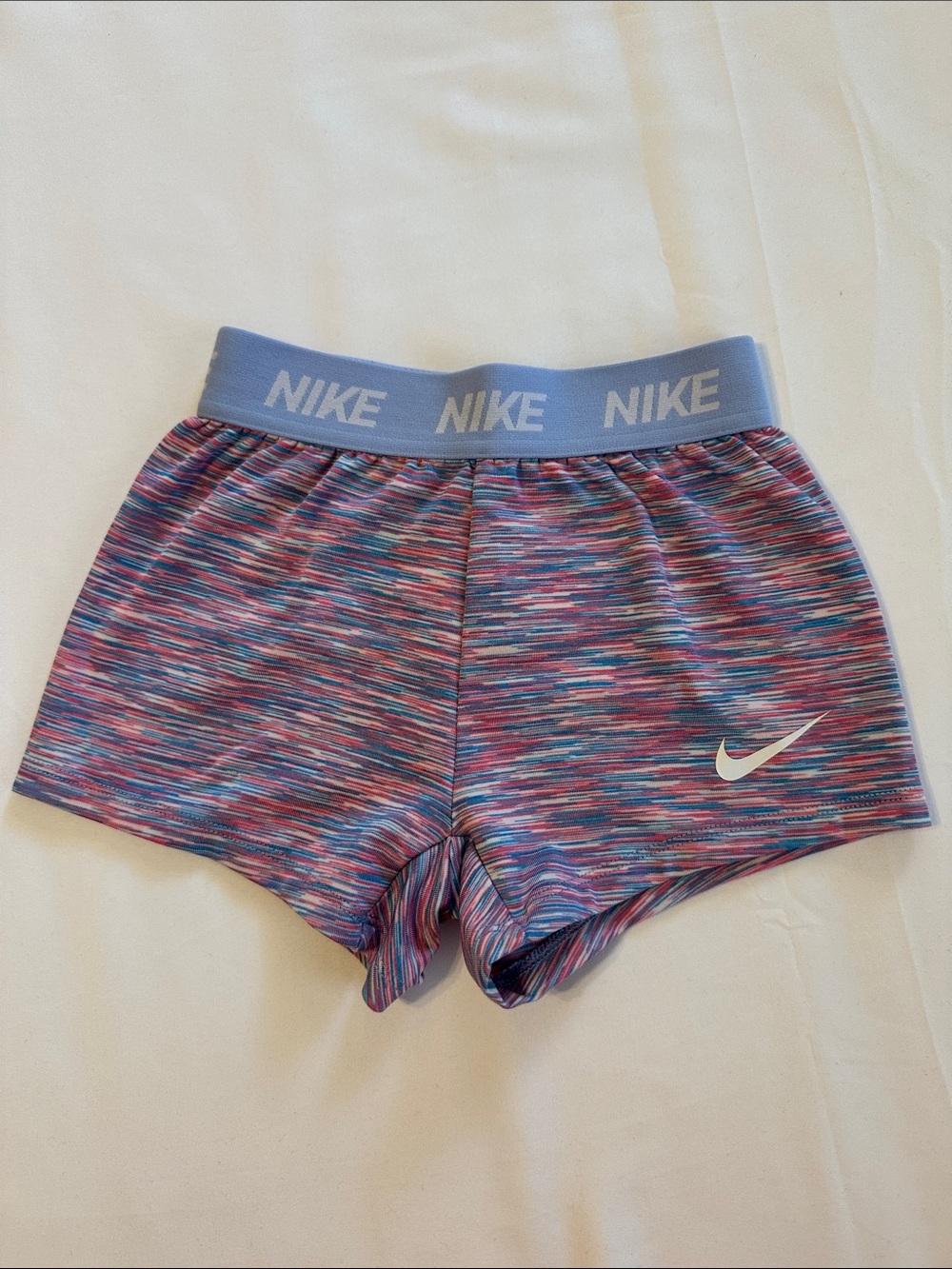 Nike Toddler Girls Space-Dye Pink & Blue Athletic Shorts 4T